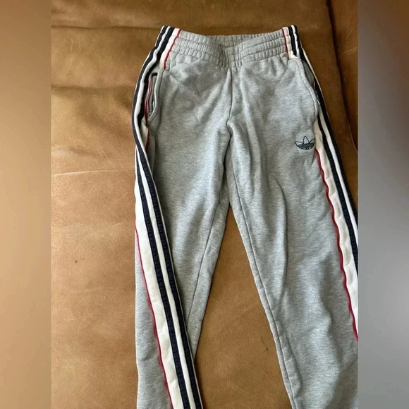 Adidas Thick Light Gray Women’s Joggers RWB Stripes Size Small - Picture 5 of 11